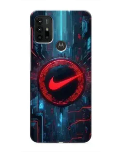Чехол для Motorola MOTO G30 с картинкой «Техногенный стиль Nike»