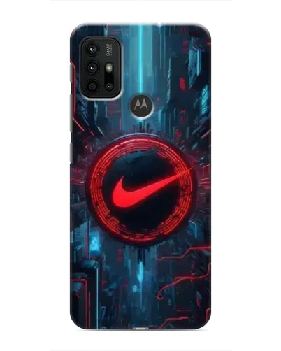 Чехол для Motorola MOTO G30 с картинкой «Техногенный стиль Nike»