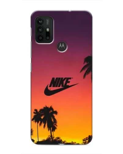 Чехол для Motorola MOTO G30 с картинкой «Nike на закате солнца»