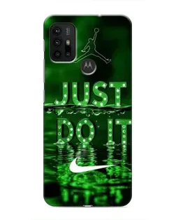 Чехол для Motorola MOTO G30 с картинкой «Зеленый неоновый Nike»