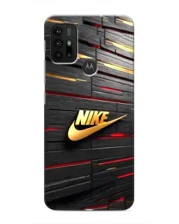 Чехол для Motorola MOTO G30 с картинкой «Золотой Nike на металле»