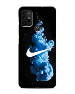 Чехол для Motorola MOTO G30 с картинкой «Nike и синий дым»