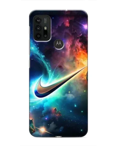 Чехол для Motorola MOTO G30 с картинкой «Космический Nike Swoosh»