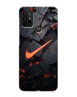 Чехол для Motorola MOTO G30 с картинкой «Nike — эффект разломов»