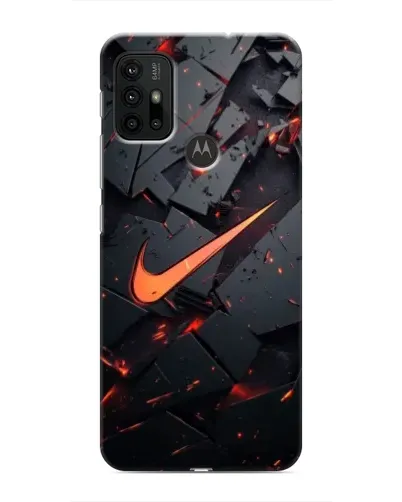 Чехол для Motorola MOTO G30 с картинкой «Nike — эффект разломов»