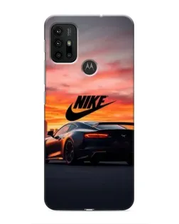 Чехол для Motorola MOTO G30 с картинкой «Nike и суперкар»