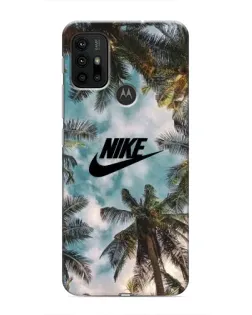 Чехол для Motorola MOTO G30 с картинкой «Тропический принт Nike»