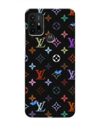 Чохол для Motorola MOTO G30 з картинкою «Кольорова монограма LV»