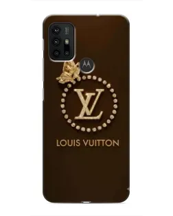 Чохол для Motorola MOTO G30 з картинкою «LV — золота печатка»