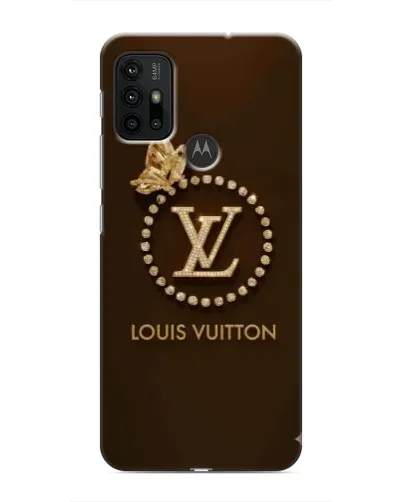 Чохол для Motorola MOTO G30 з картинкою «LV — золота печатка»