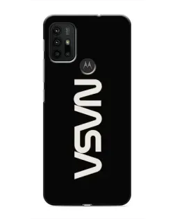 Чехол для Motorola MOTO G30 с картинкой «NASA — вертикальный логотип»