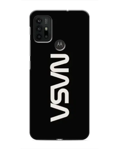Чехол для Motorola MOTO G30 с картинкой «NASA — вертикальный логотип»
