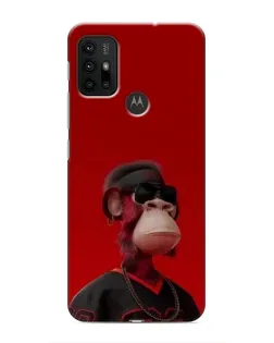 Чохол для Motorola MOTO G30 з картинкою «Bored Ape в червоному»