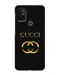 Чехол для Motorola MOTO G30 с картинкой «Золотой логотип Gucci»