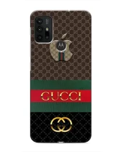 Чехол для Motorola MOTO G30 с картинкой «Gucci — брендированный десерт»