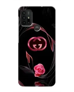 Чехол для Motorola MOTO G30 с картинкой «Gucci — неоновая роза»