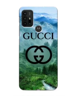 Чехол для Motorola MOTO G30 с картинкой «Gucci — горный пейзаж»