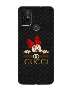 Чехол для Motorola MOTO G30 с картинкой «Минни Маус Gucci — черный»