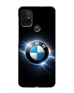 Чехол для Motorola MOTO G30 с картинкой «BMW — неоновое сияние»