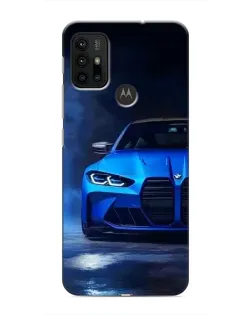 Чехол для Motorola MOTO G30 с картинкой «Голубая BMW M4»