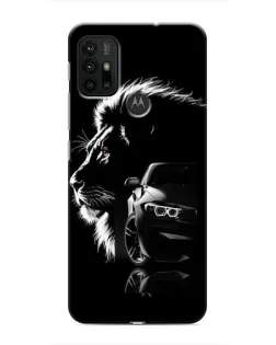 Чехол для Motorola MOTO G30 с картинкой «BMW и лев»