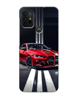 Чехол для Motorola MOTO G30 с картинкой «Красная BMW на дороге»