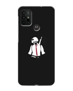 Чехол для Motorola MOTO G30 с картинкой «PUBG — силуэт воина»