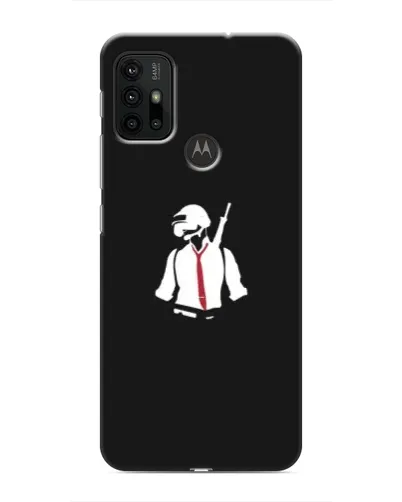 Чехол для Motorola MOTO G30 с картинкой «PUBG — силуэт воина»
