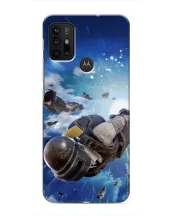 Чехол для Motorola MOTO G30 с картинкой «Десант PUBG — прыжок»