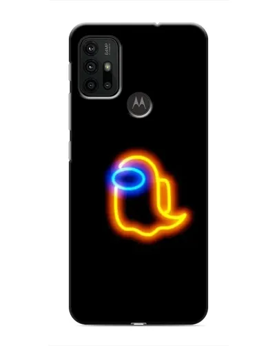 Чехол для Motorola MOTO G30 с картинкой «Among Us неоновое сияние»