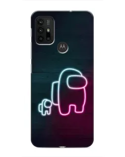 Чехол для Motorola MOTO G30 с картинкой «Among Us неон-арт»