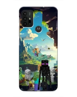 Чехол для Motorola MOTO G30 с картинкой «Эндермен в лесу»