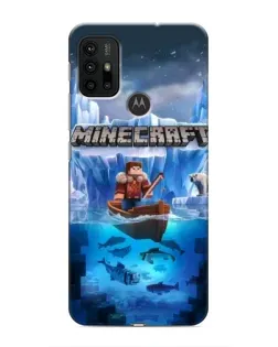 Чехол для Motorola MOTO G30 с картинкой «Minecraft ледяной мир»