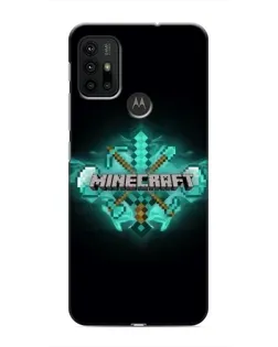 Чехол для Motorola MOTO G30 с картинкой «Minecraft Diamond лого»