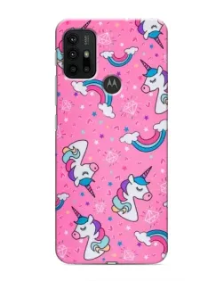 Чохол для Motorola MOTO G30 з картинкою «Unicorn паттерн рожевий»