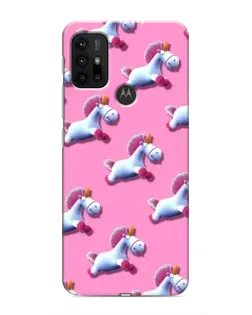 Чохол для Motorola MOTO G30 з картинкою «Єдинороги на рожевому»