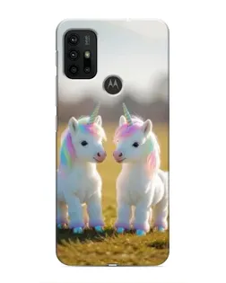 Чохол для Motorola MOTO G30 з картинкою «Пара єдинорогів»
