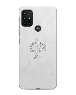 Чехол для Motorola MOTO G30 с картинкой «Иоанна 3:16 Крест»
