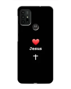 Чехол для Motorola MOTO G30 с картинкой «Сердце - Jesus»