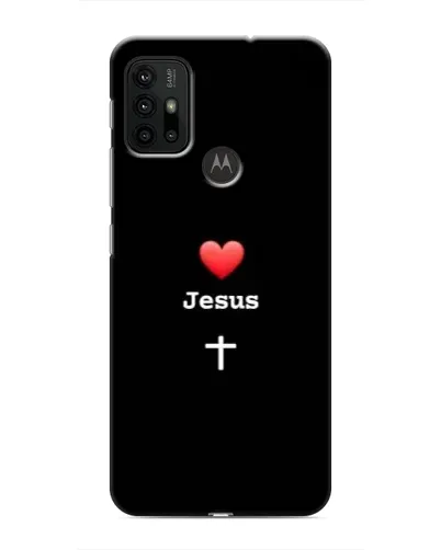 Чехол для Motorola MOTO G30 с картинкой «Сердце - Jesus»