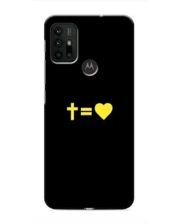 Чехол для Motorola MOTO G30 с картинкой «Сердце и Крест»