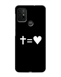 Чехол для Motorola MOTO G30 с картинкой «Крест и Сердце»