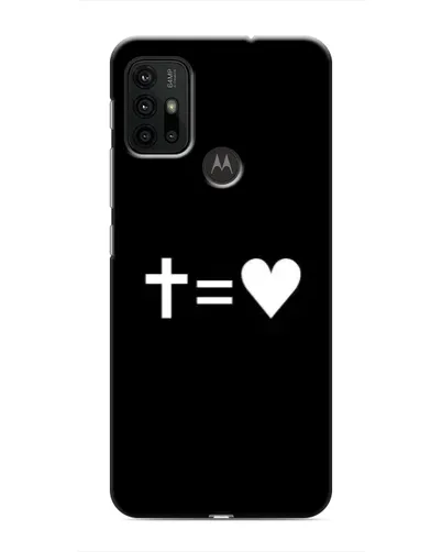 Чехол для Motorola MOTO G30 с картинкой «Крест и Сердце»