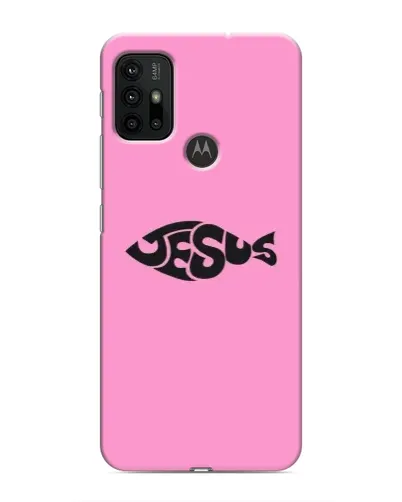 Чехол для Motorola MOTO G30 с картинкой «Розовый символ  Jesus»