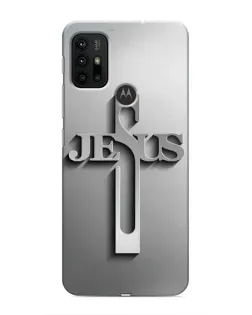 Чохол для Motorola MOTO G30 з картинкою «Металевий хрест Jesus»