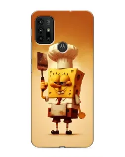 Чехол для Motorola MOTO G30 с картинкой «Губка Боб повар»