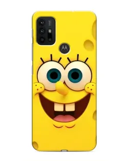 Чехол для Motorola MOTO G30 с картинкой «Губка Боб улыбка»
