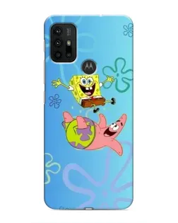 Чехол для Motorola MOTO G30 с картинкой «Спанч Боб и Патрик»