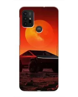 Чехол для Motorola MOTO G30 с картинкой «Cybertruck на Марсе»