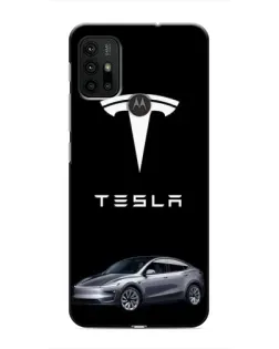 Чехол для Motorola MOTO G30 с картинкой «Tesla Model Y»